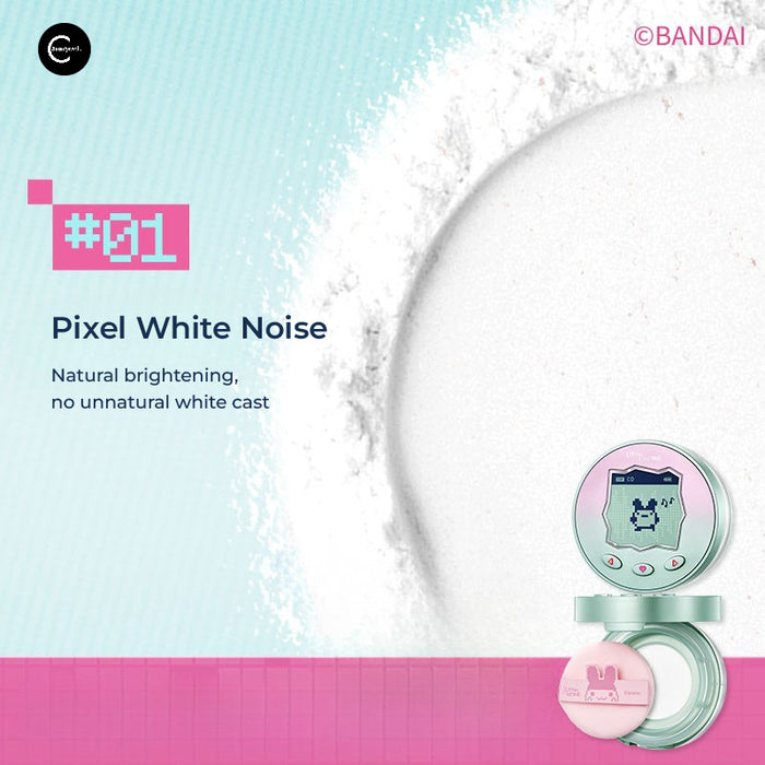 Little Ondine Tamagotchi Pixel Pals compact makeup gift box open with white powder and pink puff