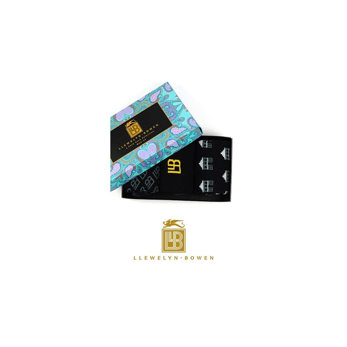 LLB Mens Black Monoglam Socks