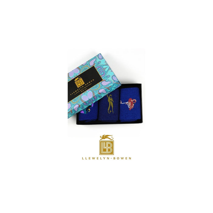 LLB Mens Navy Animal Socks