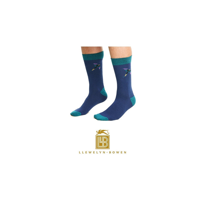 LLB Mens Navy Animal Socks