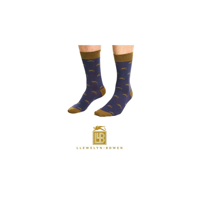 LLB Mens Navy Animal Socks