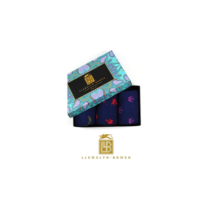 LLB Mens Navy Repeat Socks