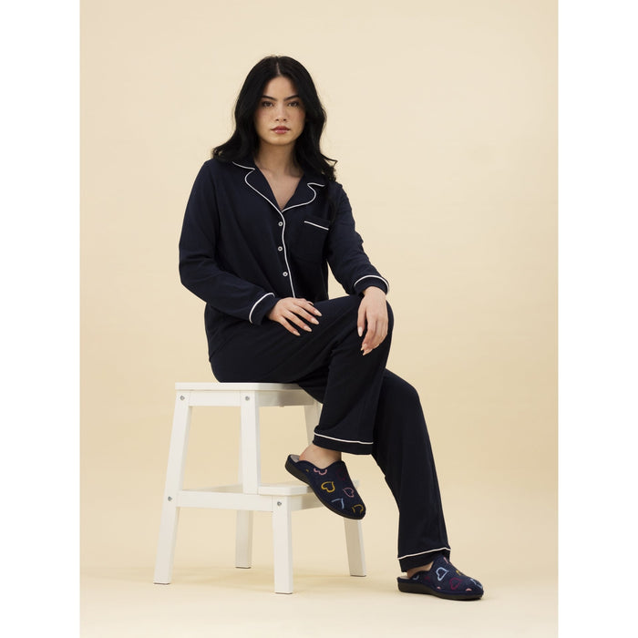 Love Navy Mule Slipper