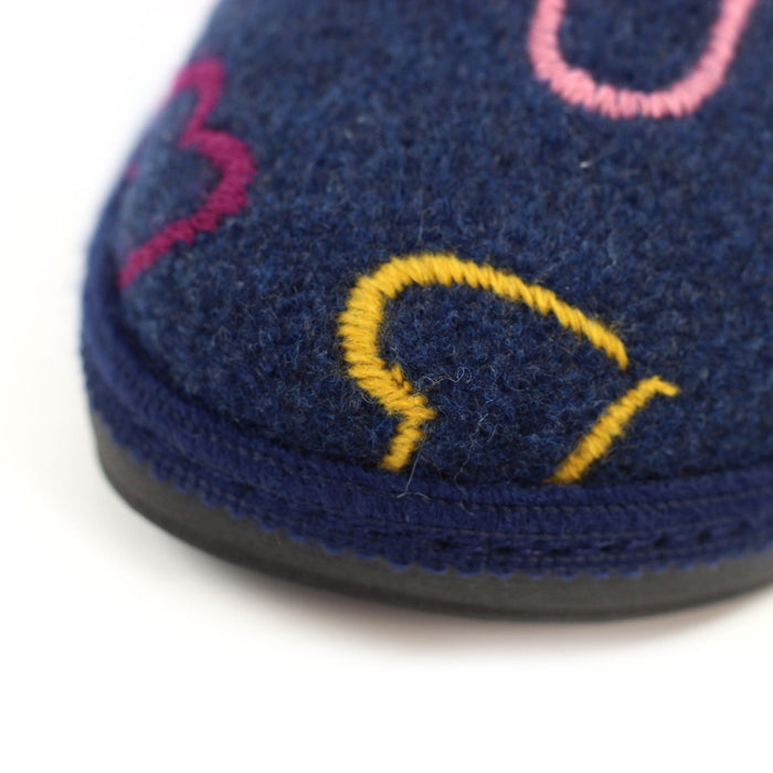 Love Navy Mule Slipper