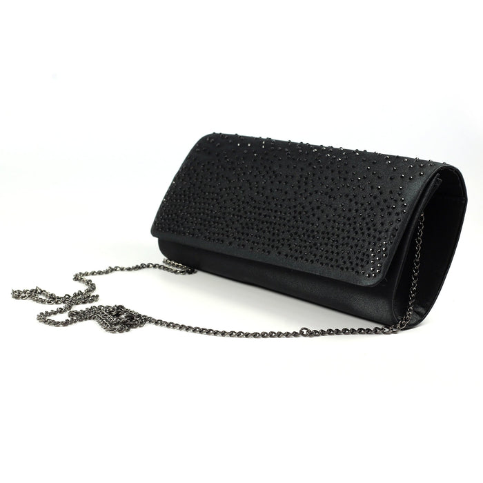 Lucia Black Satin Bag