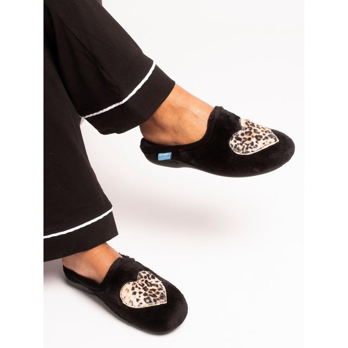 Lunar Buffy Black Mule Slipper