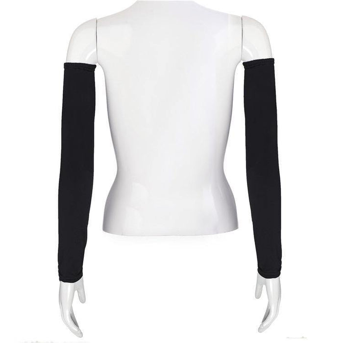 Luxurious Milk Silk Sleeves Two Piece - Black - Divinity Collection