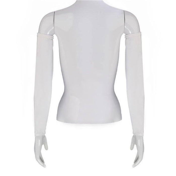 Luxurious Milk Silk Sleeves Two Piece - White - Divinity Collection