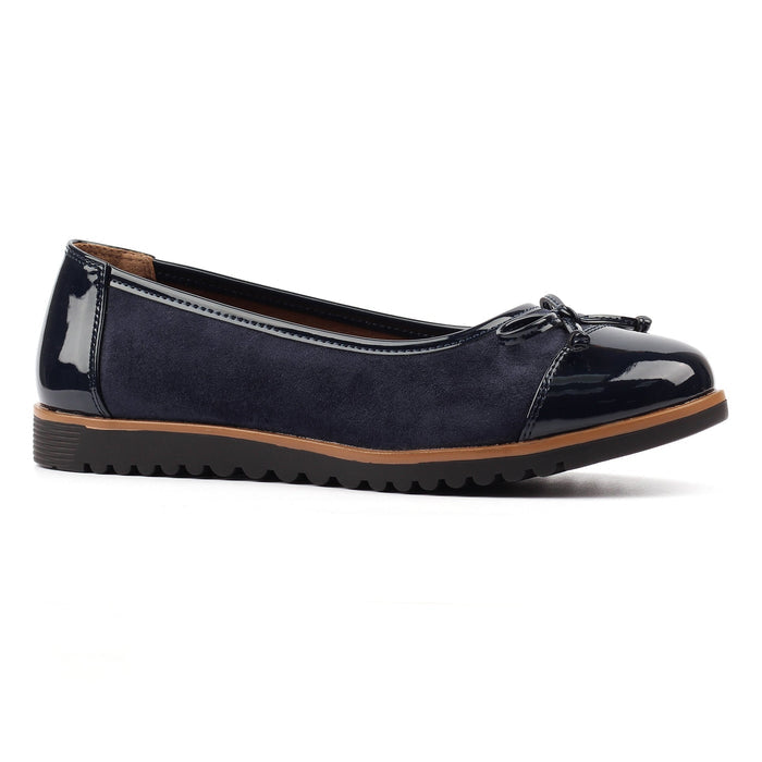 Lydia Navy Patent Shoe