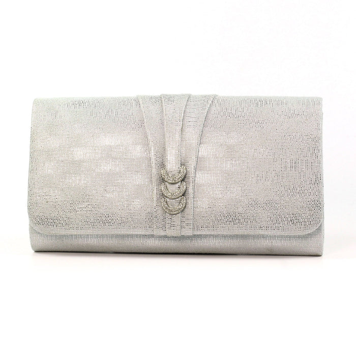 Lyla Silver Satin Clutch Bag