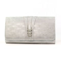 Lyla Silver Satin Clutch Bag