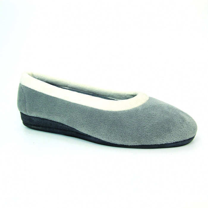 Mabel Grey Fleece Pump Slipper