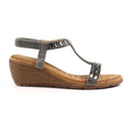 Macie Pewter Wedge Sandal