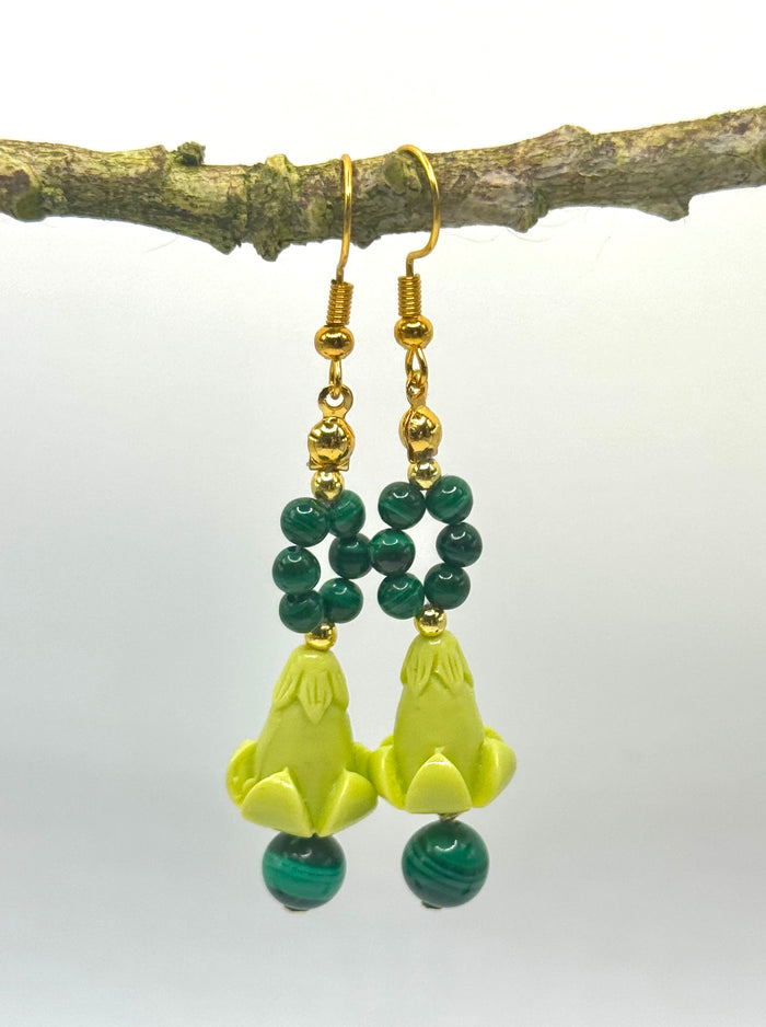 MALACHITE DANGLE EARRINGS