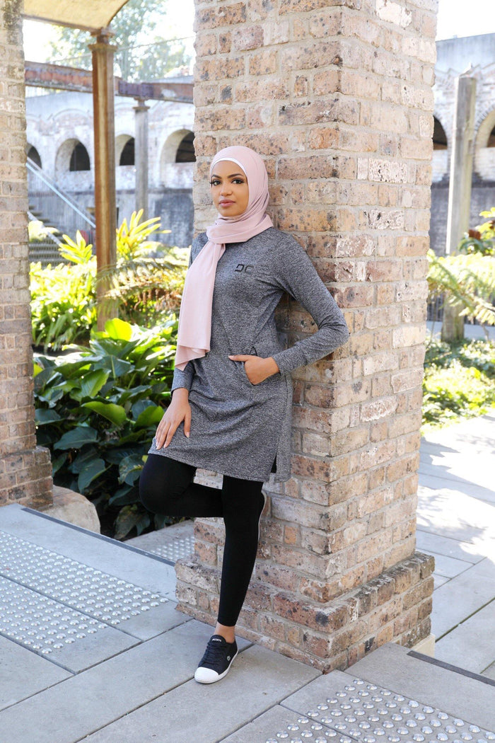 Marble Divinity Dry Front Zipper Active Wear Top - Divinity Collection