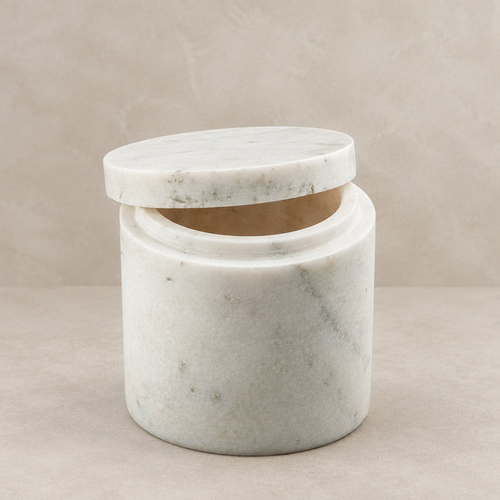 marblelous canister small, white