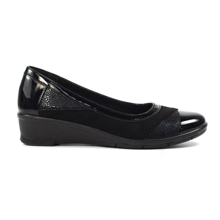 Marian Black Wedge Shoe