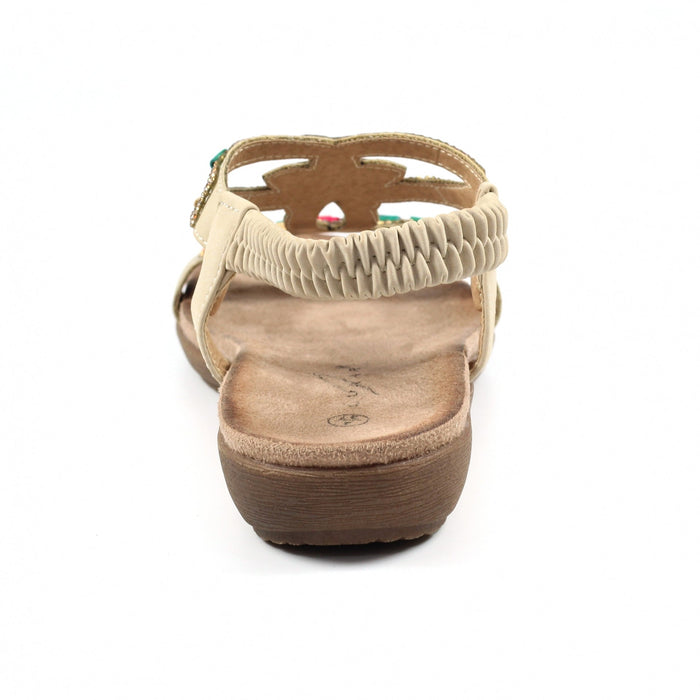 Mariella Beige Beaded Sandal