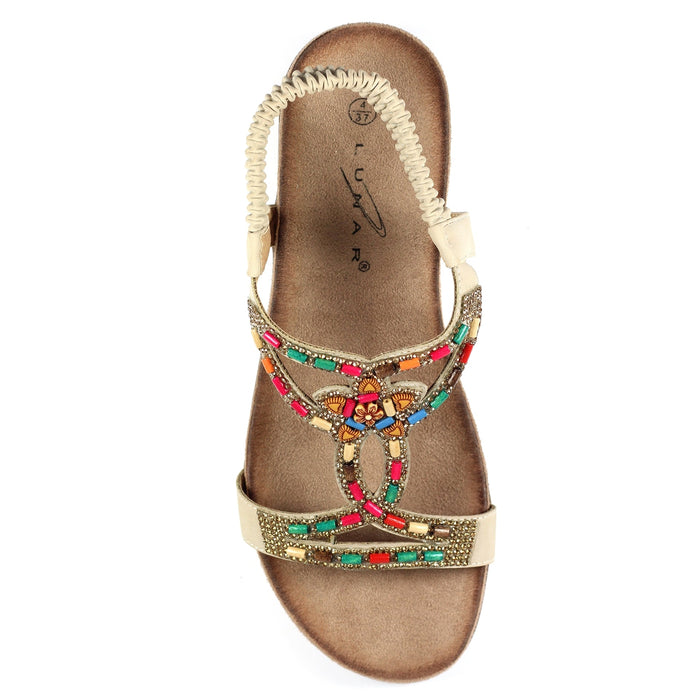 Mariella Beige Beaded Sandal