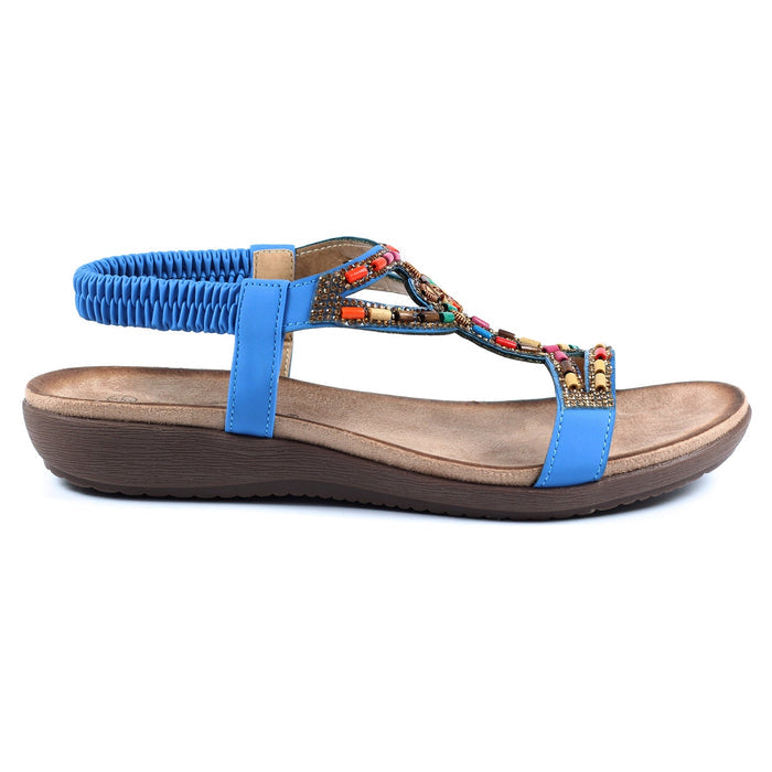 Mariella Blue Beaded Sandal