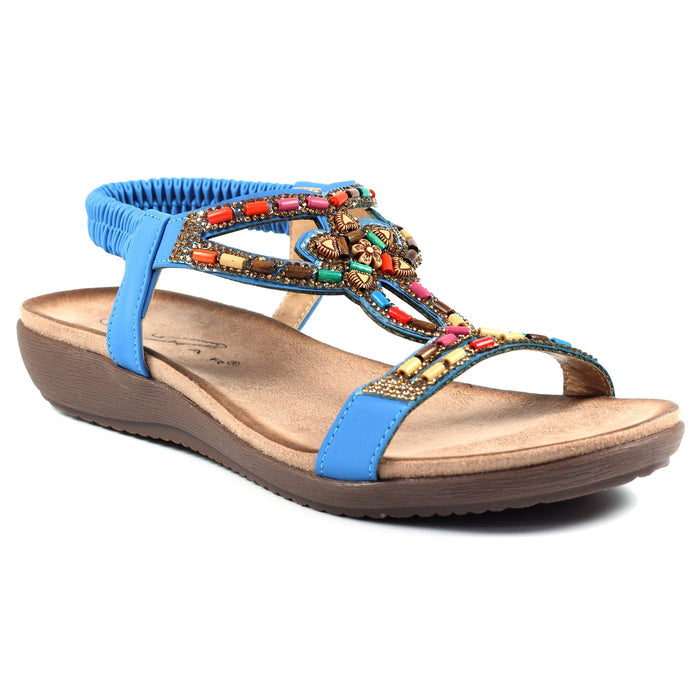 Mariella Blue Beaded Sandal