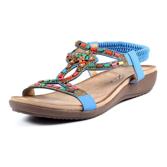 Mariella Blue Beaded Sandal