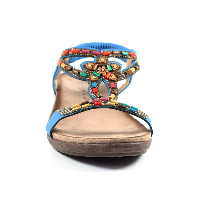 Mariella Blue Beaded Sandal