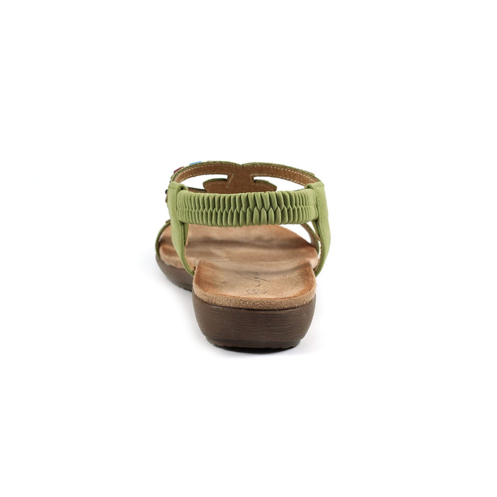 Mariella Khaki Beaded Sandal