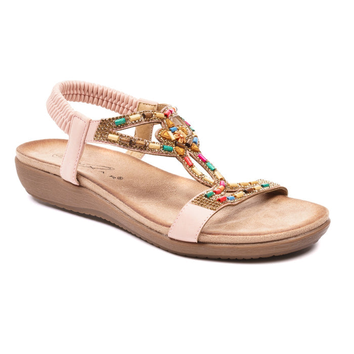 Mariella Pink Beaded Sandal