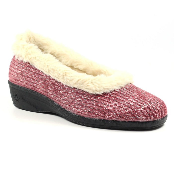 Marlene Burgundy Wedge Slipper