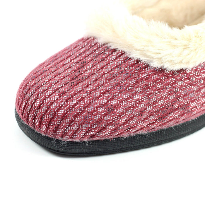 Marlene Burgundy Wedge Slipper