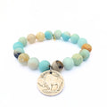 Matte Amazonite Bracelet | Silver Buffalo Nickel