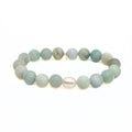 Matte Aquamarine Bracelet + Freshwater Pearl