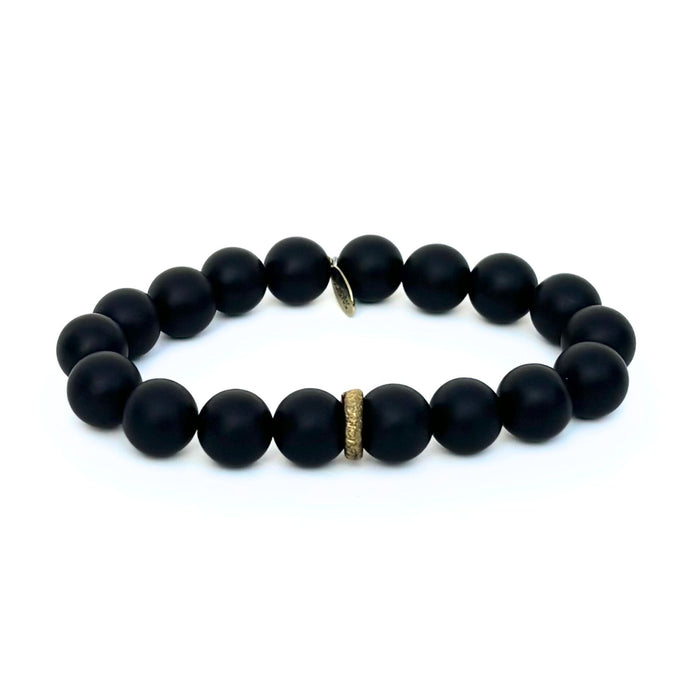 Matte Onyx Bracelet + Boho Brass Ring