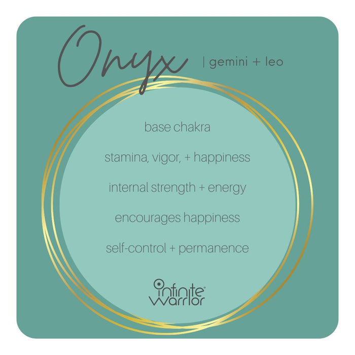 Onyx Crystal Bracelet | Matte + Brass Boho Ring