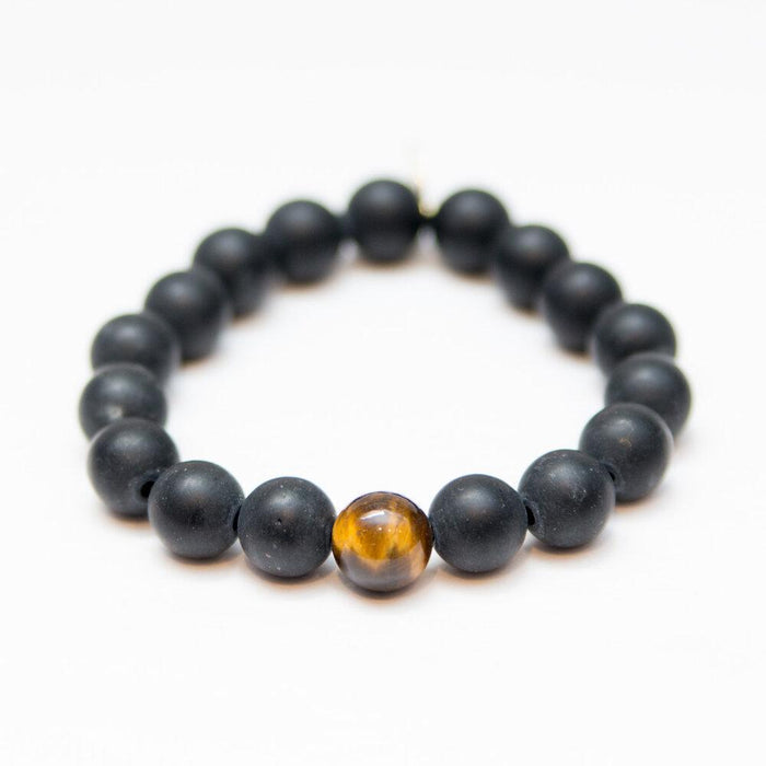 black onxy bracelet, mens tiger eye bracelet