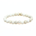 Matte White Turquoise Bracelet + Freshwater Pearl