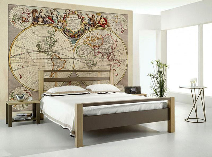 Medieval World Map Wall Mural-Wall Mural-Eazywallz