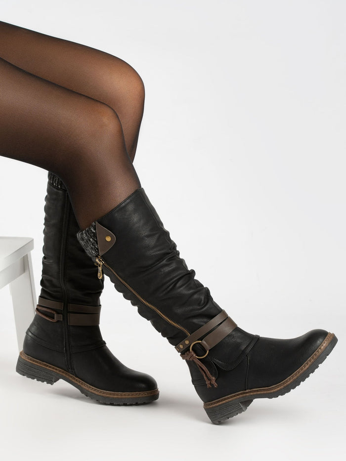 Melinda Black Waterproof Long Boot