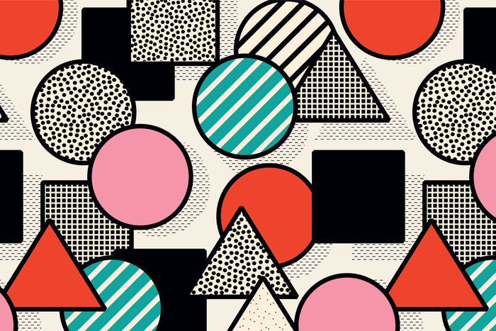 Memphis Shapes 3 Wall Mural-Wall Mural-Eazywallz