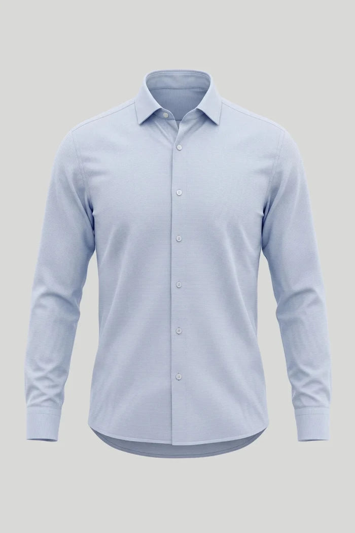 Мъжка официална структурирана риза - Небесносин Boston Roberto Fashion Store T-shirt MAY83305403-39 39