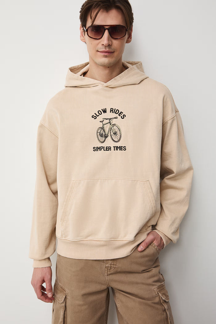 Men's hooded sweatshirt in beige