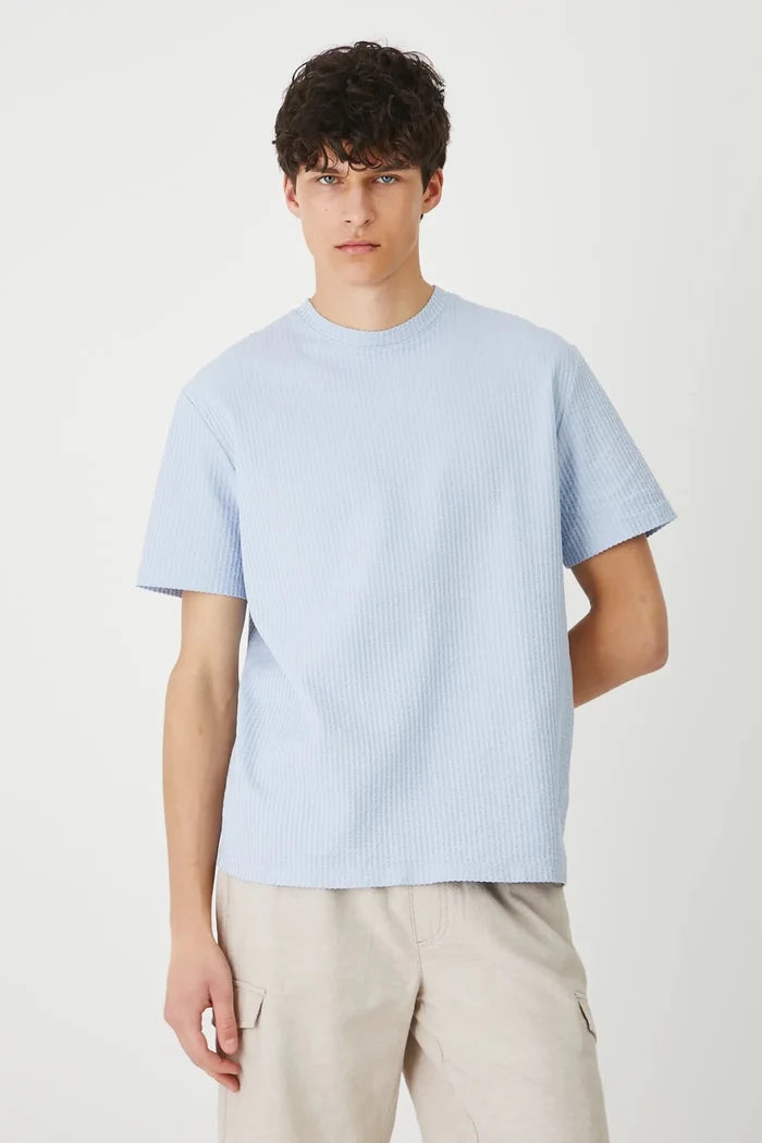 Мъжка памучна светло синя тениска 100% памук Roberto Fashion Store Roberto Fashion Store T-shirt RS25-TSMB05-05X-M M