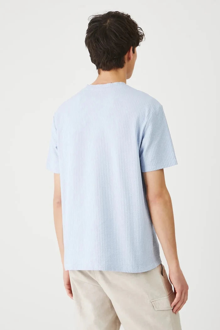 Мъжка памучна светло синя тениска 100% памук Roberto Fashion Store Roberto Fashion Store T-shirt RS25-TSMB05-05X-M M