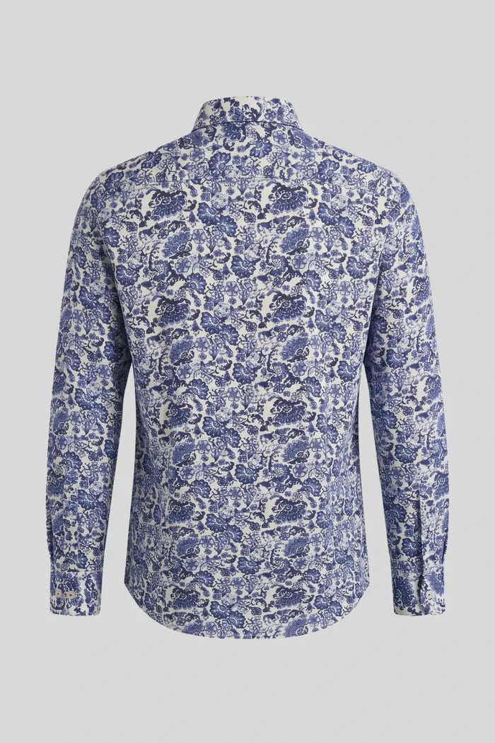 Мъжка риза с дълъг ръкав, пейсли принт, тъмносиньо и бяло Roberto&Co Roberto Fashion Store Shirt MCM0808SHRNAVWHIM M