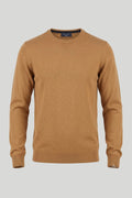 Мъжки памучен пуловер с обло деколте в цвят тютюн Roberto&Co Roberto Fashion Store Sweater CLM0808KNITABACCS S