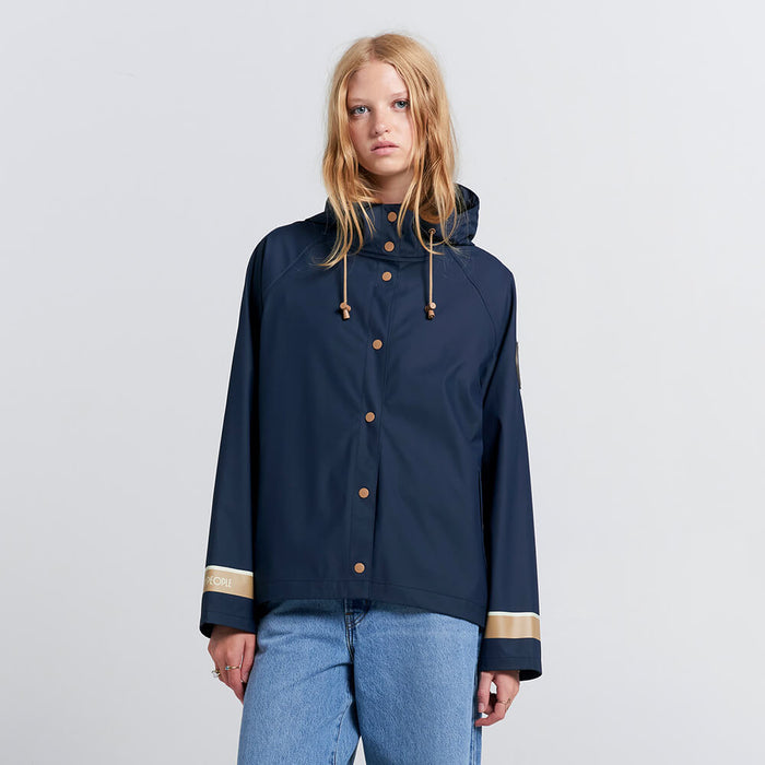 Merry People X Karen Walker Rain Jacket // French Navy & Tan [Retired]