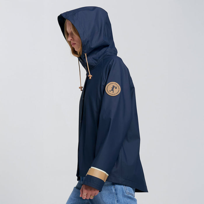 Merry People X Karen Walker Rain Jacket // French Navy & Tan [Retired]
