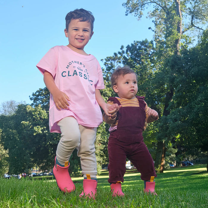 Merry People X Mothers Day Classic Bobbi Kids Gumboot // Coral Teal [Retired]