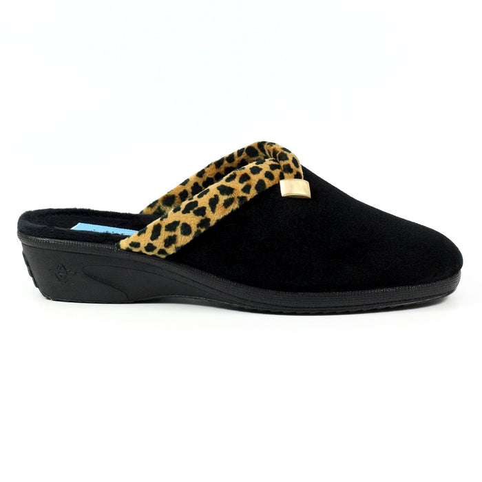 Michelle Black Ocelot Slipper